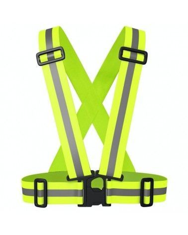 Chaleco reflectante para patinete eléctrico tallas S,M,L,XL ajustable y de fácil transporte.