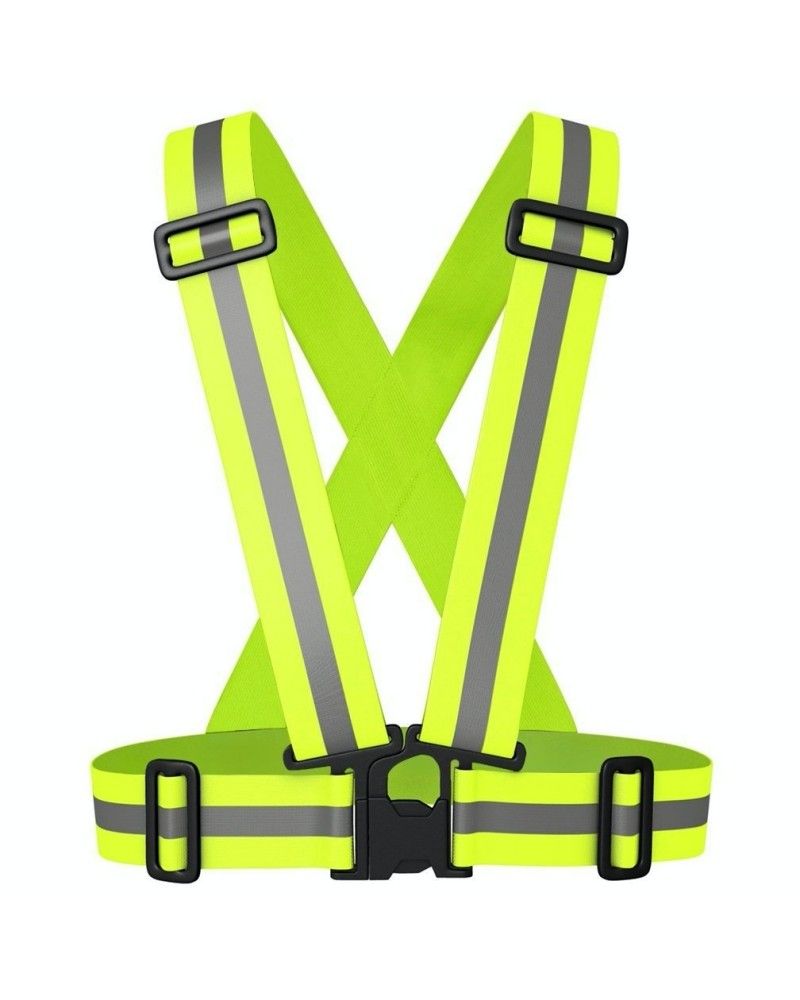 Chaleco reflectante para patinete eléctrico tallas S,M,L,XL ajustable y de fácil transporte.