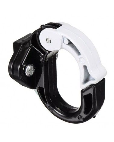 Gancho de color negro y blanco para patinete eléctrico para sujetar bolsas.