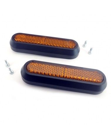 Embellecedores reflectantes para rueda trasera de patinete eléctrico marca Xiaomi. Cubre los tornillos.
