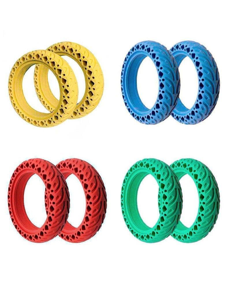 Rueda maciza de varios colores para patinete eléctrico.