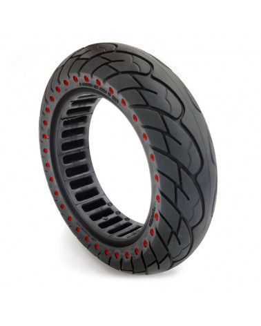 Rueda Maciza Ultraligera 10×2,5 Puntos Color (Llantas De 34mm) de color rojo.