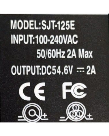 Cargador 48V 2A conector DC patinete electrico