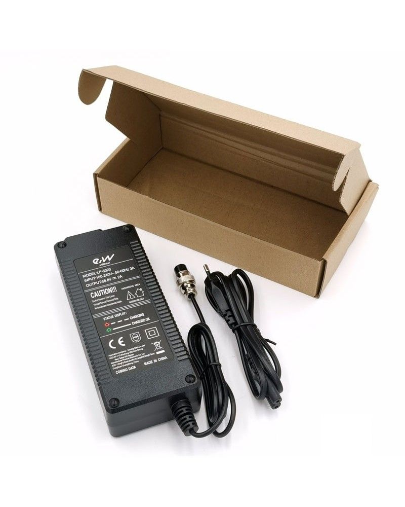 Cargador Premium 52V2A conector GX16 para patinete eléctrico