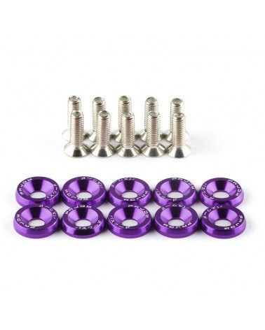 Pack 10 Arandelas con tornillos JDM morado