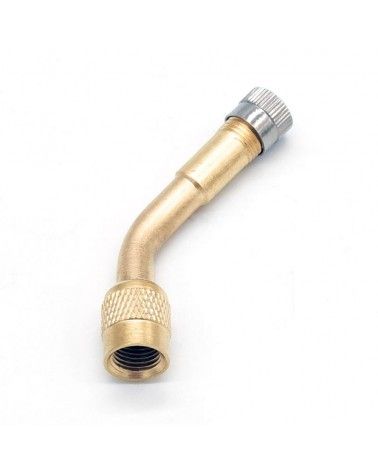 Extensor Válvula curva 135° dorada.