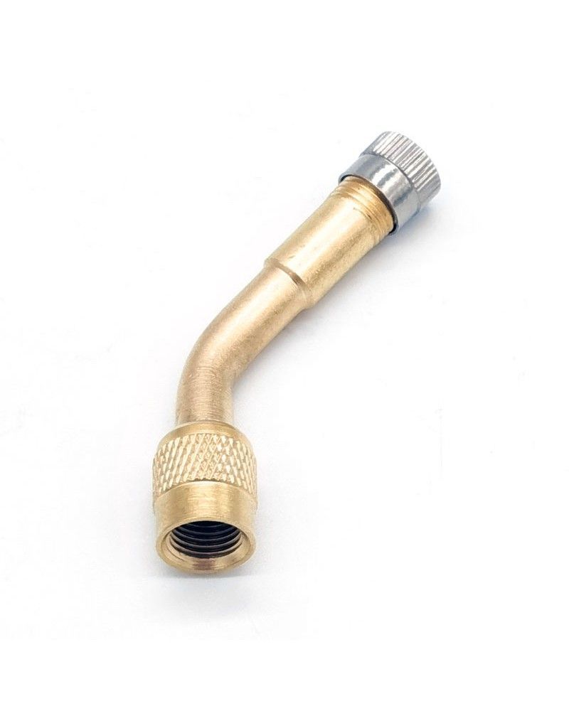 Extensor Válvula curva 135° dorada.