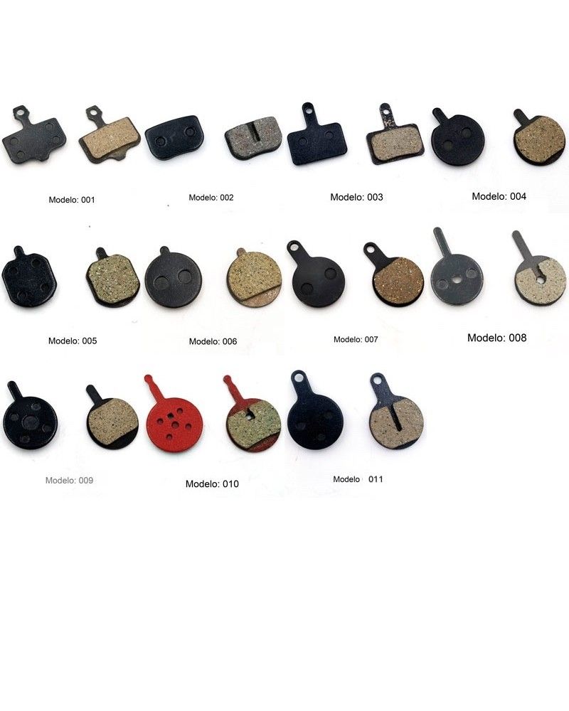 varios modelos de Pastillas de freno de resina para Patinete eléctrico